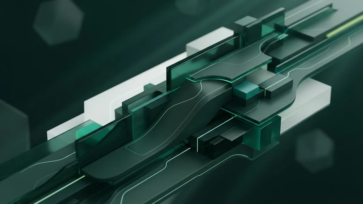 Building a consistent brand plan Interlocking green planes show the steps that build a consistent brand plan