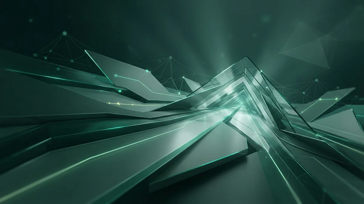 Layered abstract planes converging into a path for reading SEO results