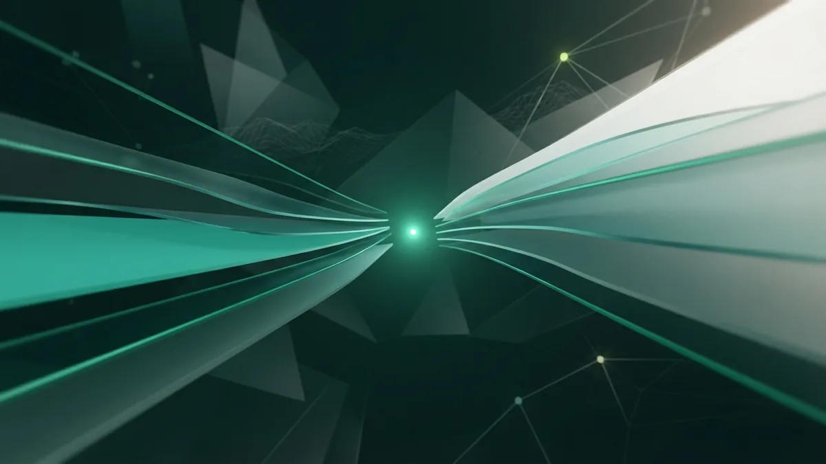 Shape marketing around the audience Flowing abstract planes converging to represent audience-focused marketing