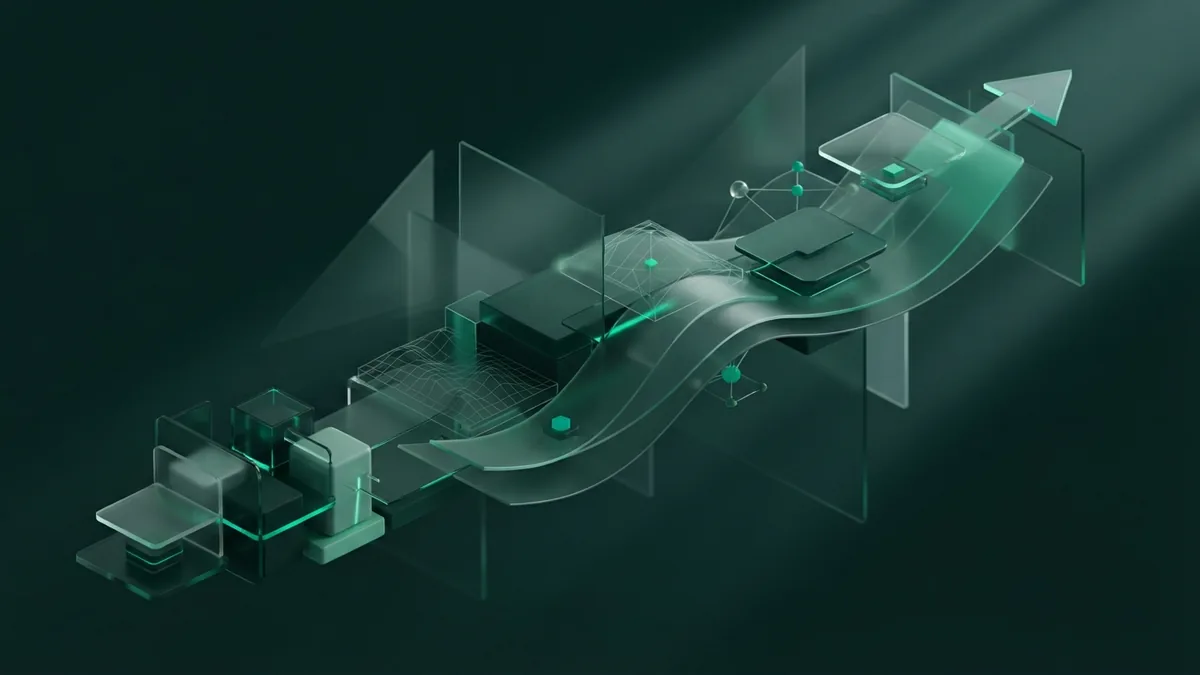 Abstract translucent layers representing thoughtful mobile app experience design