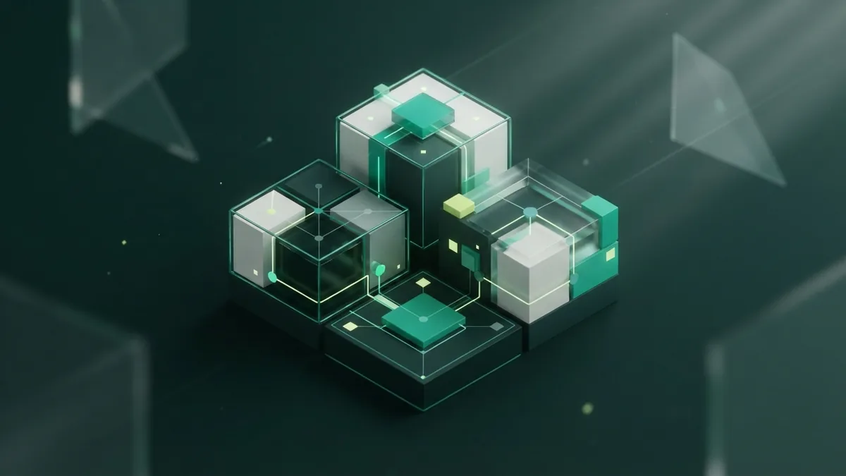 Modular green blocks represent choosing a website builder that fits your needs