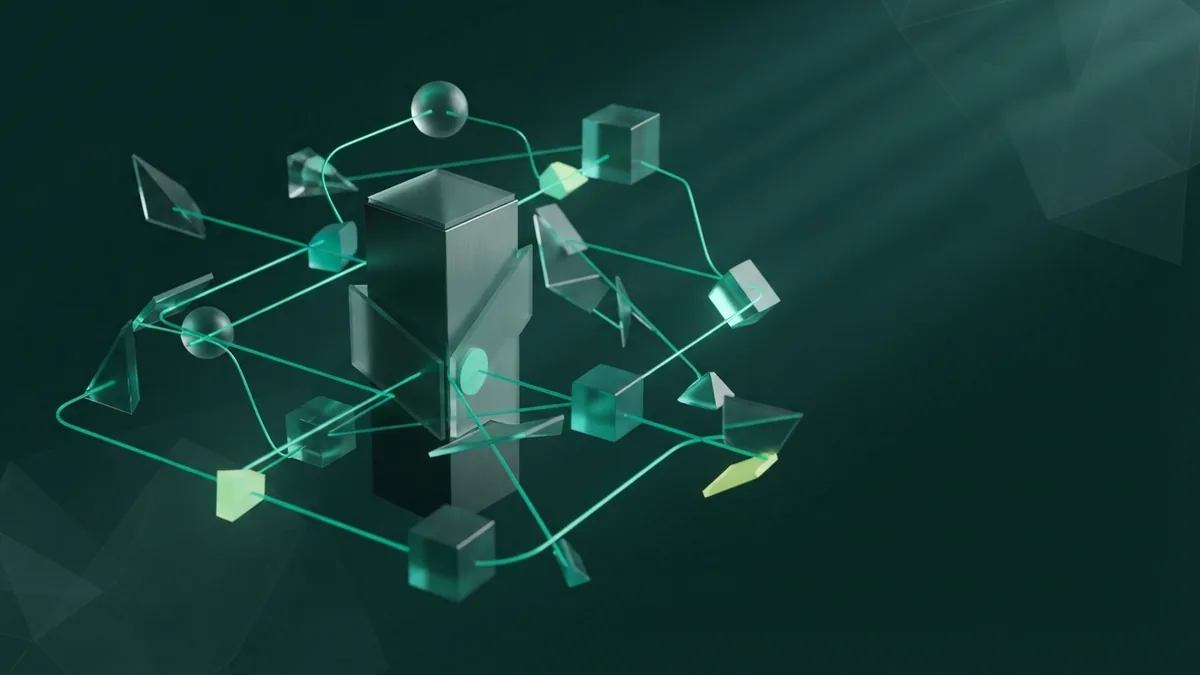 Balanced geometric forms representing the guiding principles of DSDM