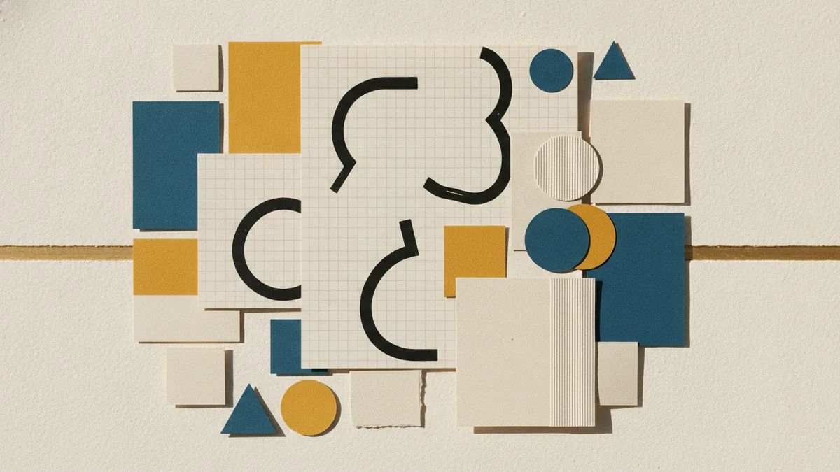 Color, typography, balance, and layout studies arranged for visual design work