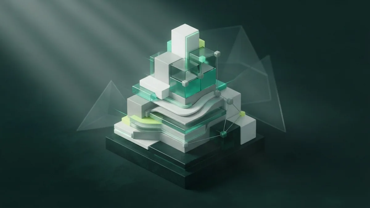 Abstract modular structure showing the steady growth of a digital agency