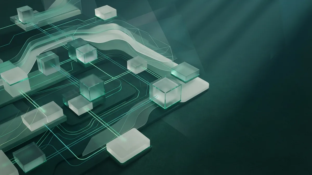 Connected glass blocks represent consistent business details across local citations