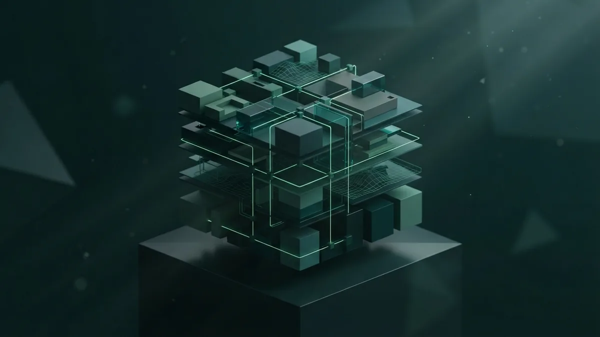Technical page structure Modular geometric blocks representing technical SEO page structure