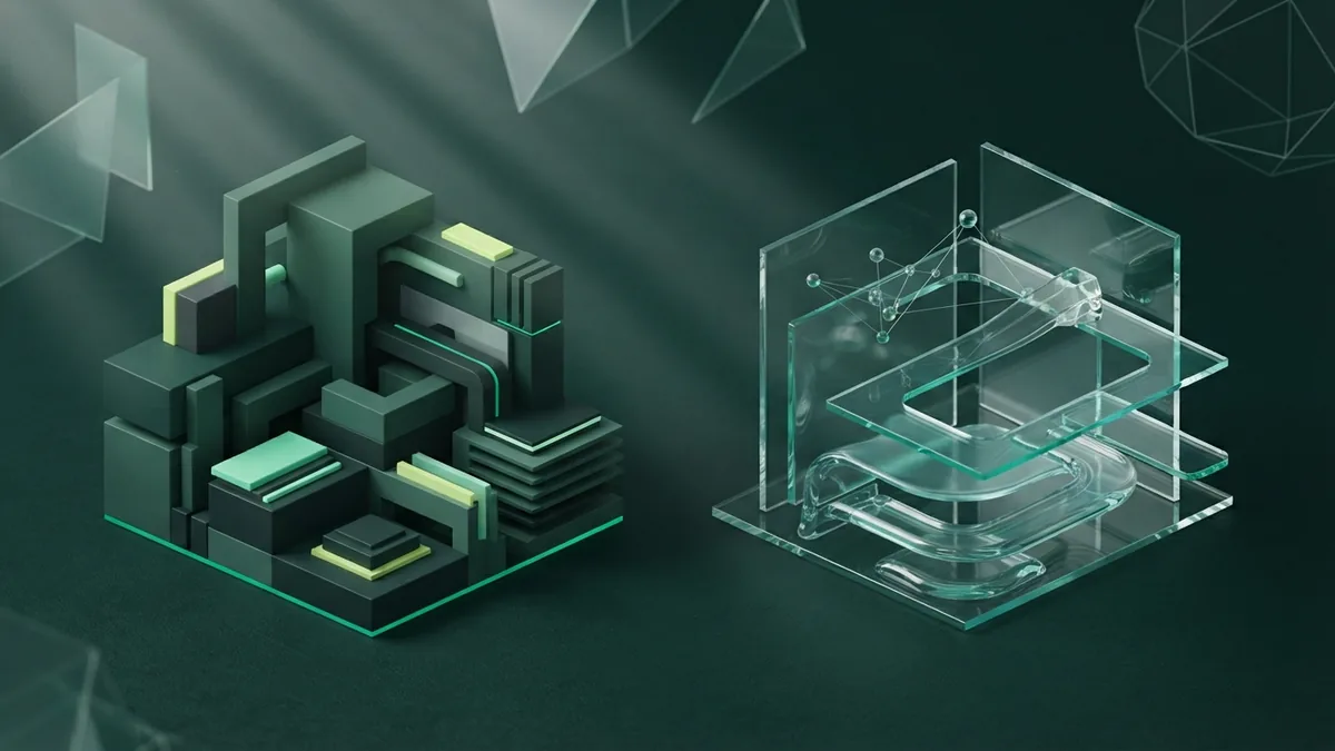 Two contrasting geometric systems showing the main differences between SEO and SEM