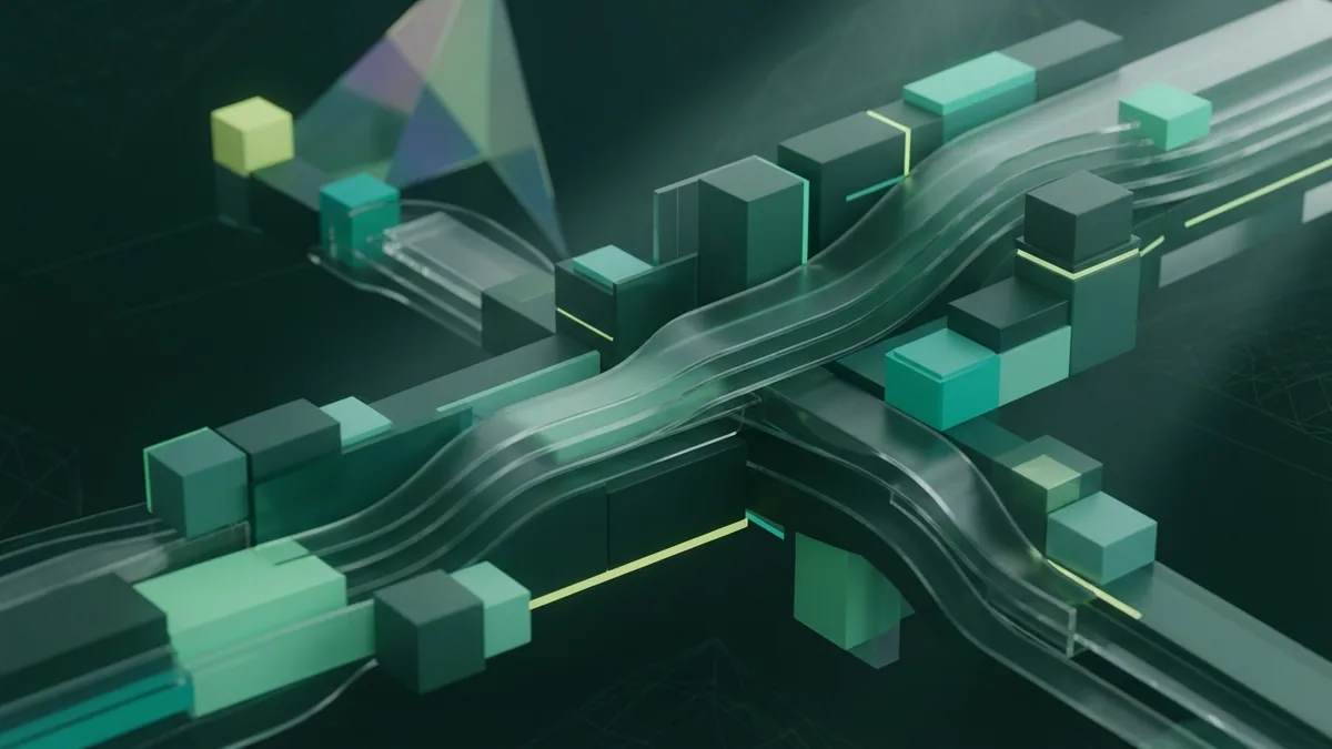 Abstract modular forms representing connected SEO strategist responsibilities