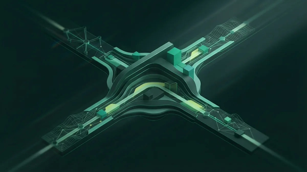 Four routes for software project work Four branching geometric routes representing software development models