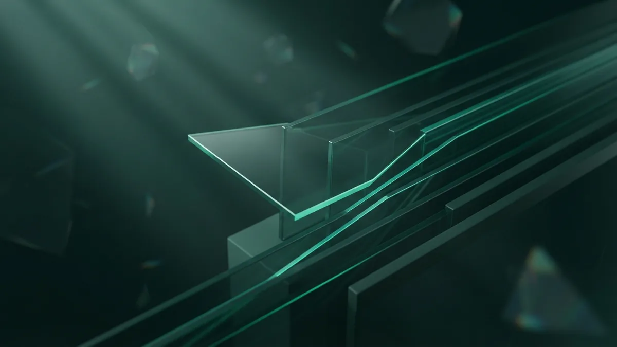A visual metaphor for search rule violations Layered green glass planes show how black hat SEO diverts from a clear path