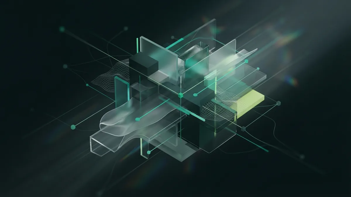 Abstract geometric structure represents balance, contrast, and hierarchy in design skills