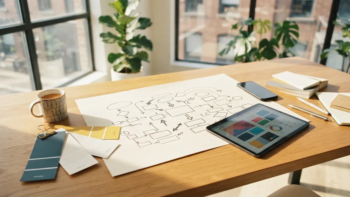 Planning targeted digital campaigns Business team planning targeted online campaigns with charts and mobile devices